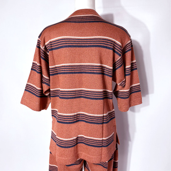 サマーニット✿テラコッタ グリッター ボーダー トップス  373 TERRACOTTA STRIPE TOPS 7枚目の画像