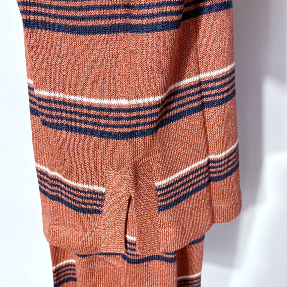 サマーニット✿テラコッタ グリッター ボーダー トップス  373 TERRACOTTA STRIPE TOPS 6枚目の画像