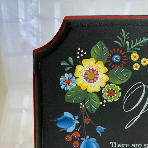 トールペイント(ローズマリング)プレート特大 ローズマリングの