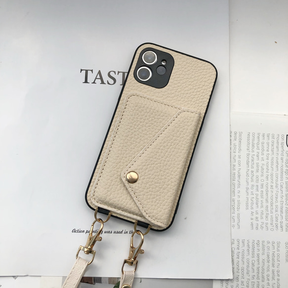 iPhone用 iPhone14/14Pro  カード収納  ショルダーストラップ付  スマホケース スマホショルダー 2枚目の画像