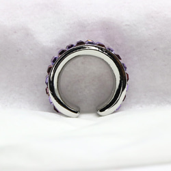 フープイヤーカフ・シルバー・片耳用・グルーデコ（バイオレット・ヴィンテージローズ） 7枚目の画像