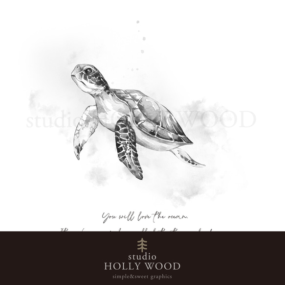 ☆インテリアアートポスター -sea turtle-【392】 7枚目の画像