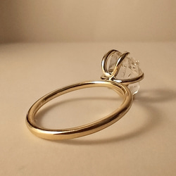 ◆1点もの◆ ハーキマー・ダイアモンド・grain ring・brass(素材変更 可)・L size・ 4枚目の画像