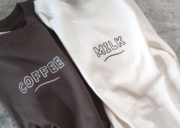 MILK COFFEE Tシャツ ユニセックス ペアコーデ ギフト オーバーサイズ 2枚目の画像