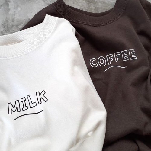 MILK COFFEE Tシャツ ユニセックス ペアコーデ ギフト オーバー