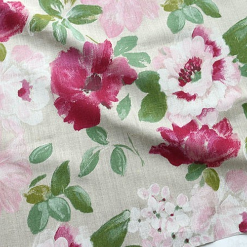再販なし！在庫2点！フランス輸入生地♪『STOF（ストフ）花柄 リネン  