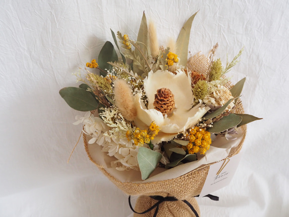 ジュートで包んだドライフラワーの花束 bouquet 3枚目の画像