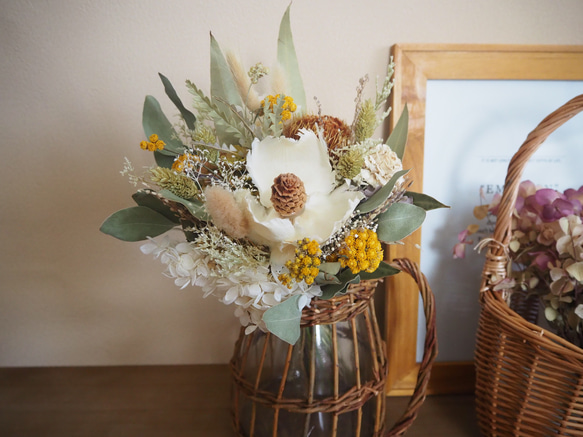 ジュートで包んだドライフラワーの花束 bouquet 6枚目の画像