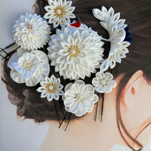つまみ細工 髪飾り 袴 卒業式 着物 コスプレ 和柄 かんざし ヘアアクセ