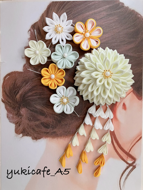つまみ細工 髪飾り 袴 卒業式 着物 コスプレ 和柄 かんざし ヘアアクセ