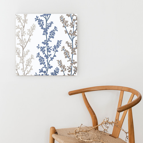 希少】北欧 アートパネル 木 リーフ ブルー グレー インテリアパネル  