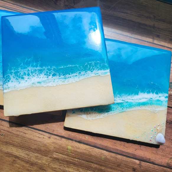 プチギフト、癒やしの空間に✩.*˚青い海からの贈り物海のアートパネル 1枚目の画像
