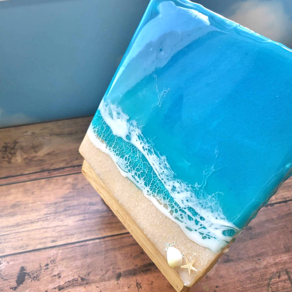 プチギフト、癒やしの空間に✩.*˚青い海からの贈り物海のアートパネル 2枚目の画像