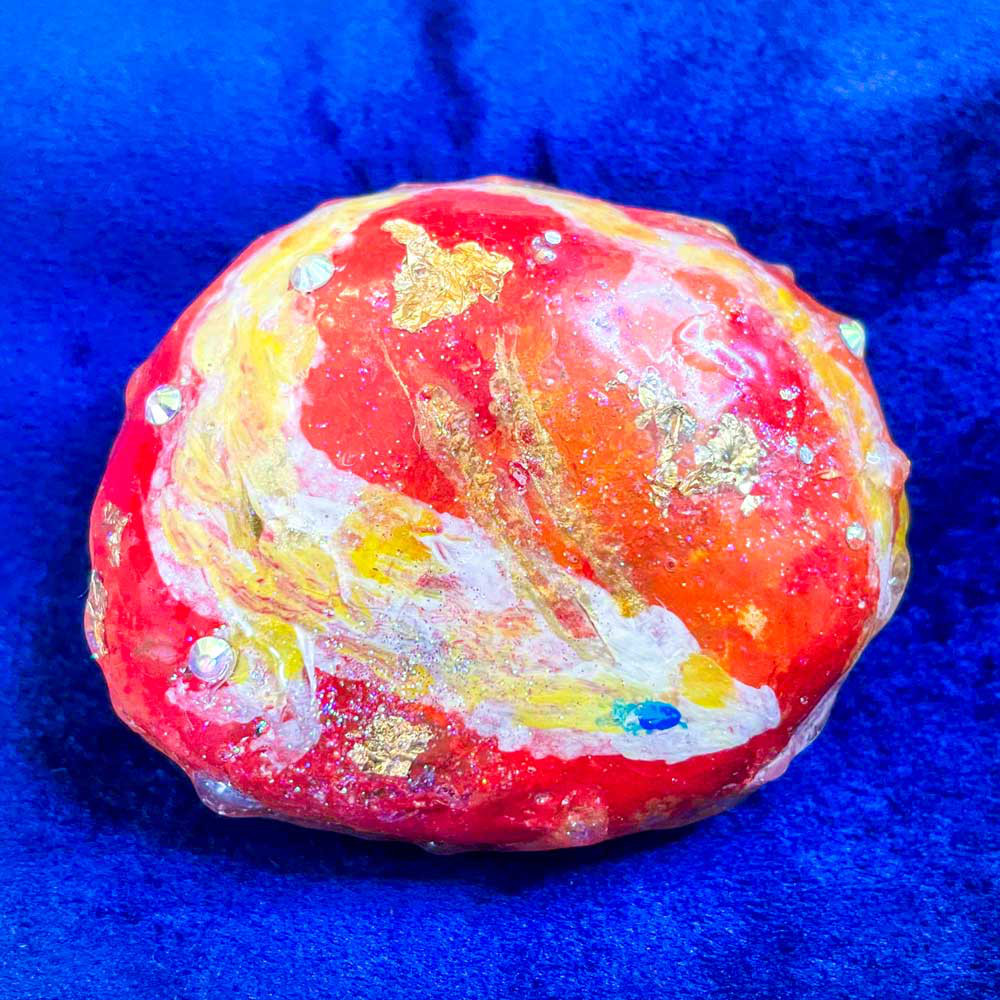 【Mサイズ】龍の石  パワフルなお守りアート 龍体文字【う】