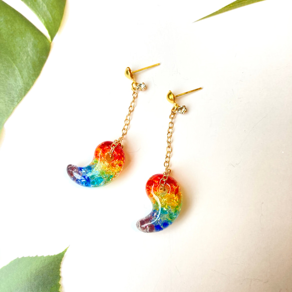 タマスピアス　美品 MINAMOピアス】揺れるたび輝く6種天然石ピアス｜2種カット×K10