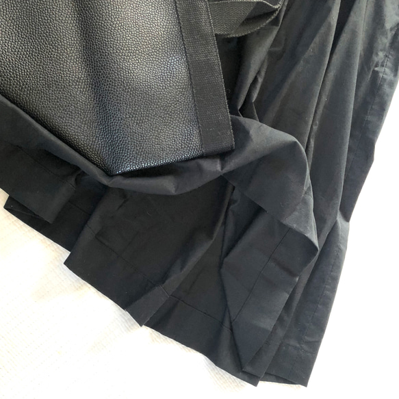 定番の春夏の黒スカート ♫ 裏地付き☆サラサラコットン♡マキシ丈で大人可愛いタックフレアスカート くろ 4枚目の画像