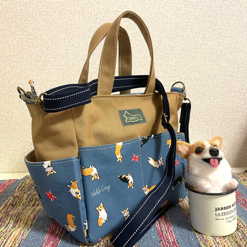 コーギー柄2WAYトートバック 2wayバッグ DEMICO 通販 14382406 コーギー柄2WAYトートバック 2wayバッグ DEMICO 通販 14382406