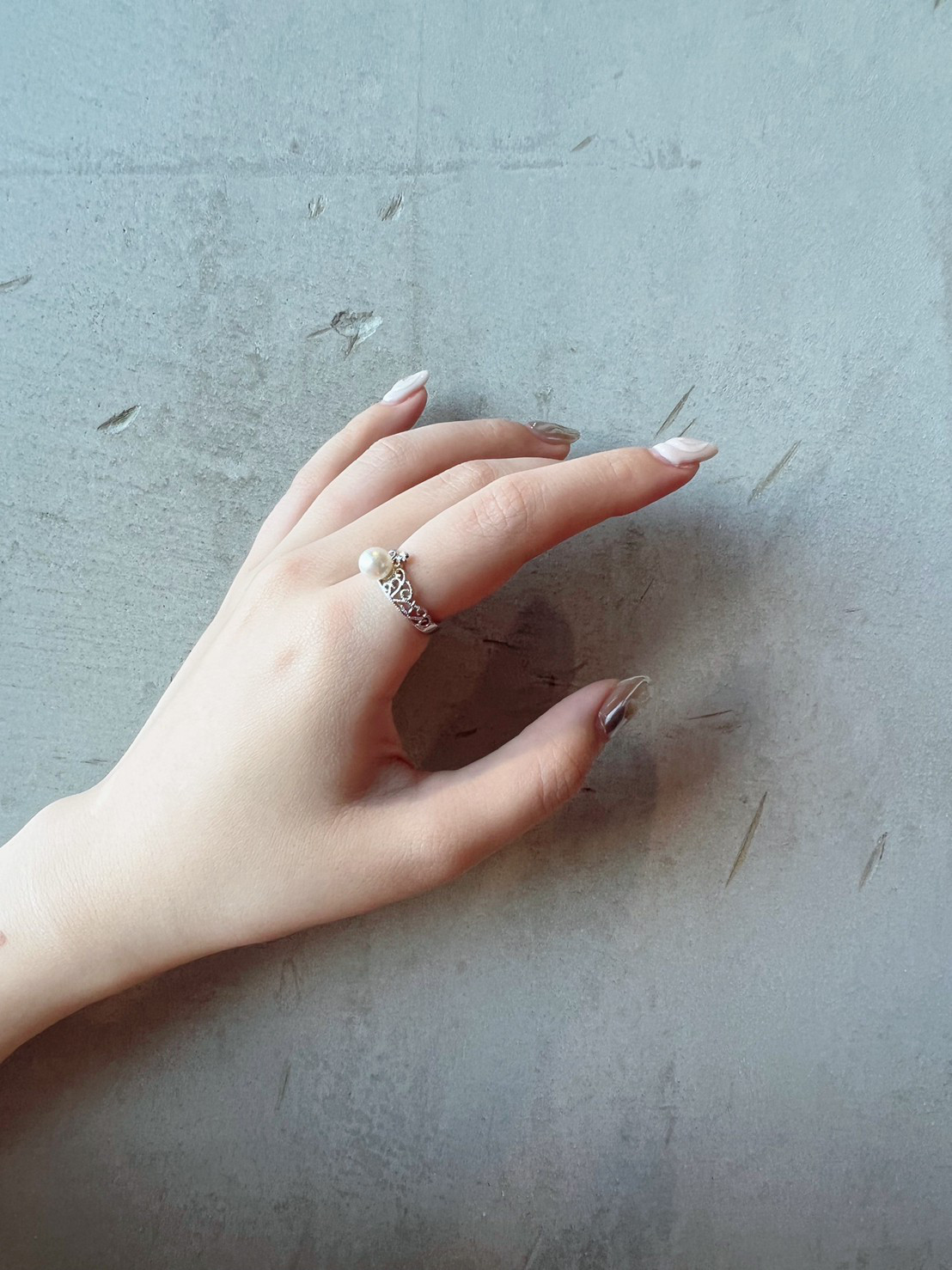 6mmパールクラウンリング　〜あこやホワイト〜