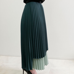 【SALE】バイカラー プリーツ スカート 2枚重ね きれいめ 10枚目の画像
