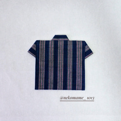 着物リメイク　シャツ型のコースター 2枚目の画像