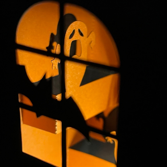 ［SALE品］ハロウィン LEDキャンドル用ミニランタン（ペーパークラフト）2022年版 3枚目の画像