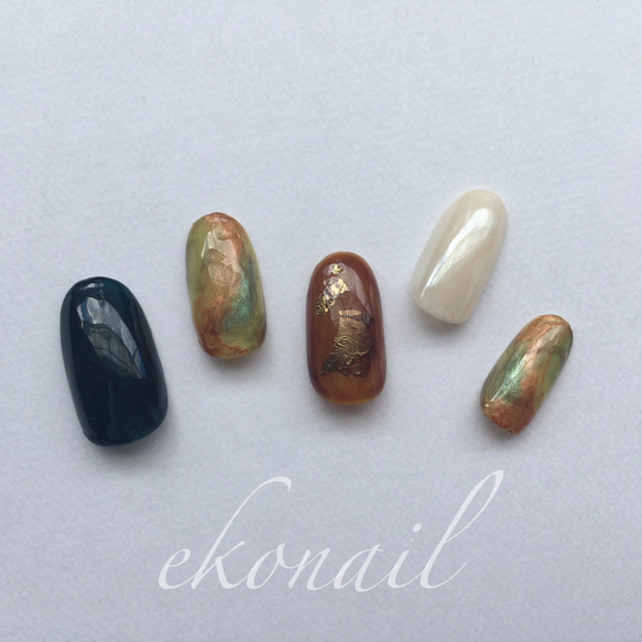 ネイルチップ 秋ヴィンテージネイルチップ ネイルチップ（つけ爪） eko0102 通販