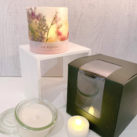 Botanical flower candle(ブルーパフューム) LEDティーライトキャンドル付き 送料無料 7枚目の画像