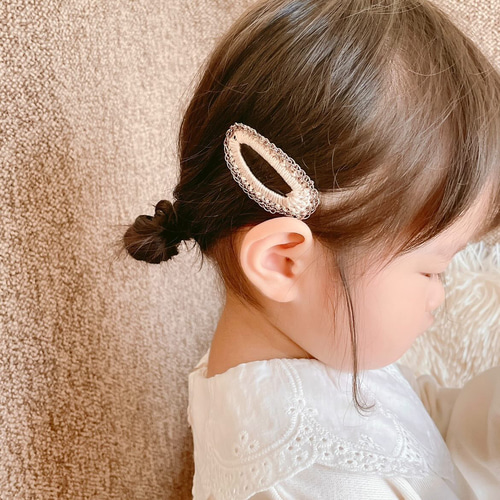 きらきら かぎ編み パッチンピン】ベビー キッズ アクセサリー 卒業式