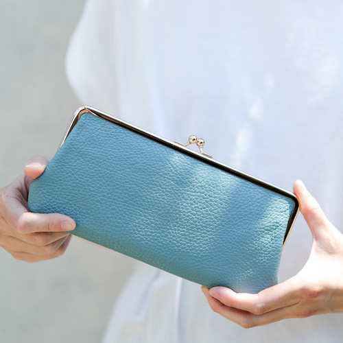 送料無料 イタリアンシボ がま口 長財布 ロングウォレット 軽量 国産  