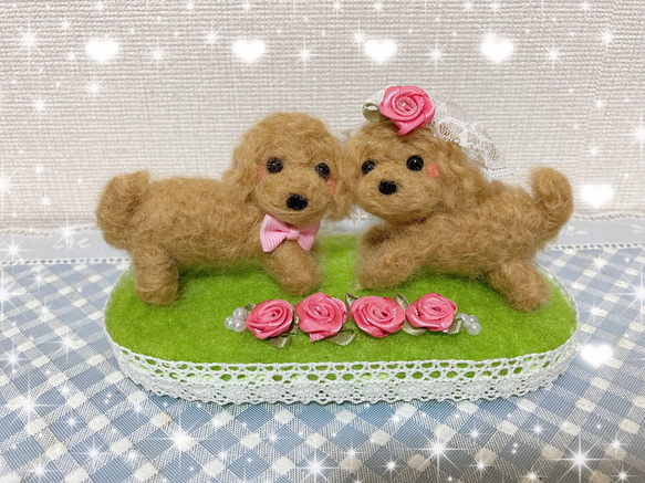 ウェディング ウェルカムドール トイプードル 羊毛フェルト