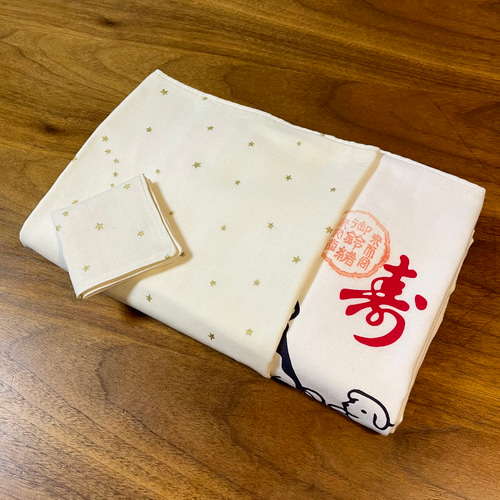 お持ちの腹帯でリメイク☆おくるみ作ります ＋おまけハンカチ付き 雑貨  