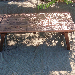 【受注生産】折りたたみローテーブル　キャンプ　ダメージ加工 1枚目の画像