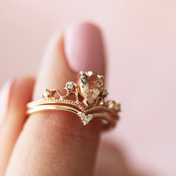 ダイヤモンド&モルガナイト　Beautiful Vintage inspired rings 2リングセット 指輪 6枚目の画像
