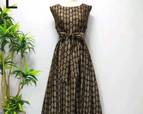 アンティーク大島紬 着物リメイク ロングワンピース ジャンパー