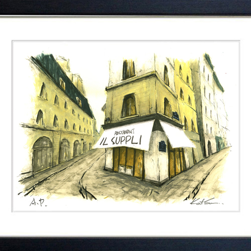 パブレーヌ、パリの風景、高級画集画、版上サイン入 新品額付 パブレーヌ、パリの風景、高級画集画、版上サイン入 新品額付