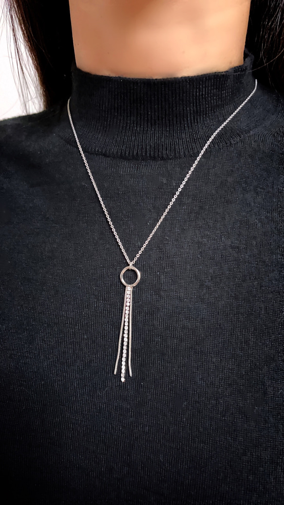 SWP long necklace（silver） 3枚目の画像