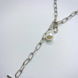 ellipse&drop perl necklace（silver） 3枚目の画像