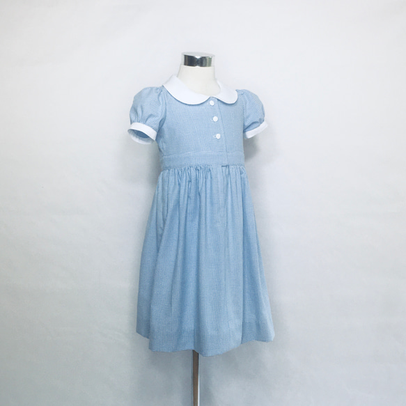 あや様オーダーワンピース 白衿付き水色のワンピース（受注生産用) 子供服 Original あや