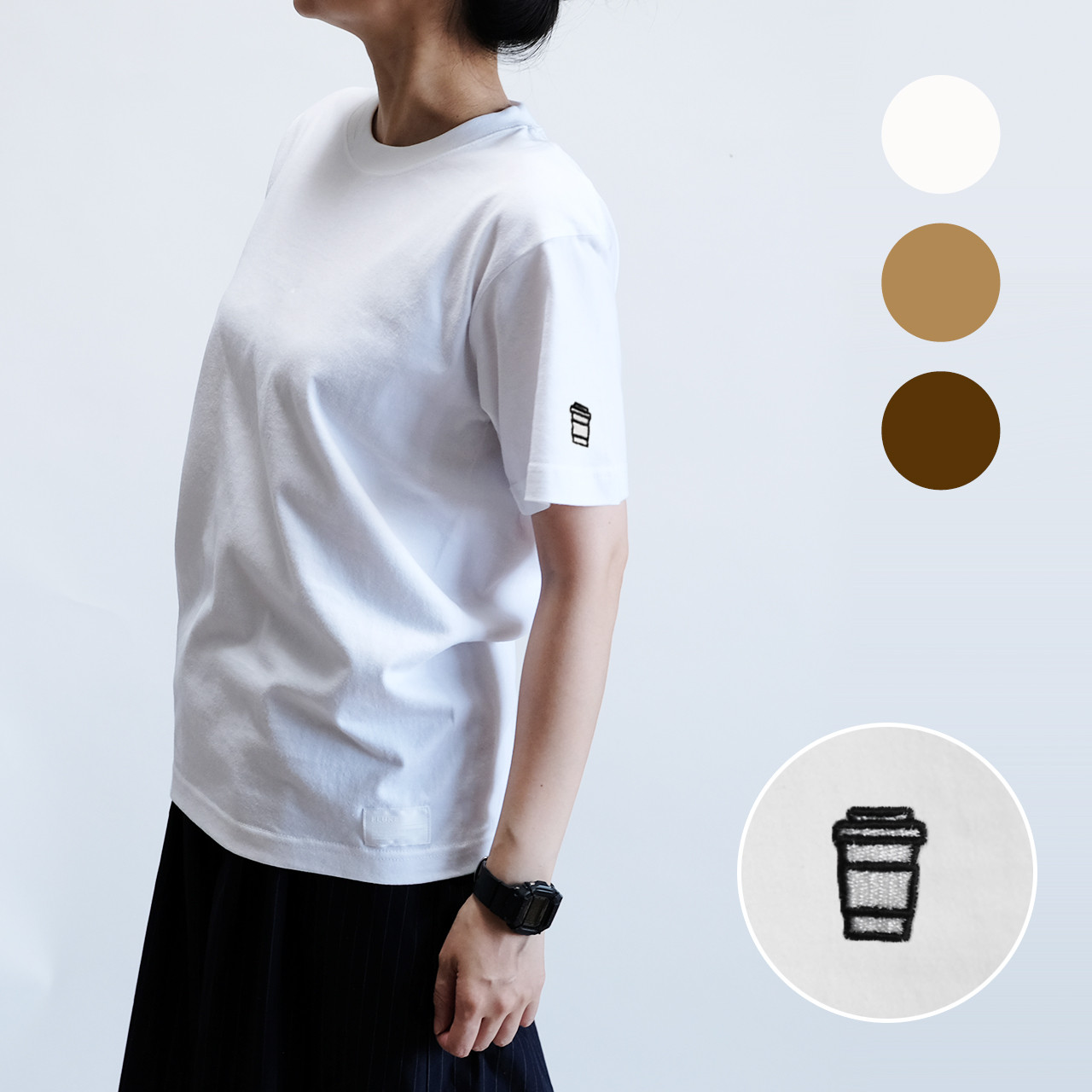 お試し送料無料】３色展開/刺繍位置も選べる TAKEOUT刺繍Tシャツ T