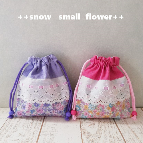 お弁当袋&コップ袋　赤　チェリー　さくらんぼ　お花　給食袋　入園　入学 お弁当袋&コップ袋 赤 チェリー さくらんぼ お花 給食袋 入園 入学