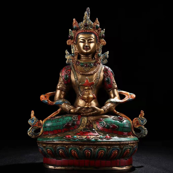 珍品旧蔵* 清時代 乏しく 純銅彩繪 覚悟仏 仏像 賞物 極細工 珍品旧蔵* 清時代 乏しく 純銅彩繪 覚悟仏 仏像 賞物 極細工