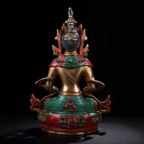 清時代・ 銅器 收藏 銅金【ネパール王立古寺還流 古銅地蔵菩薩