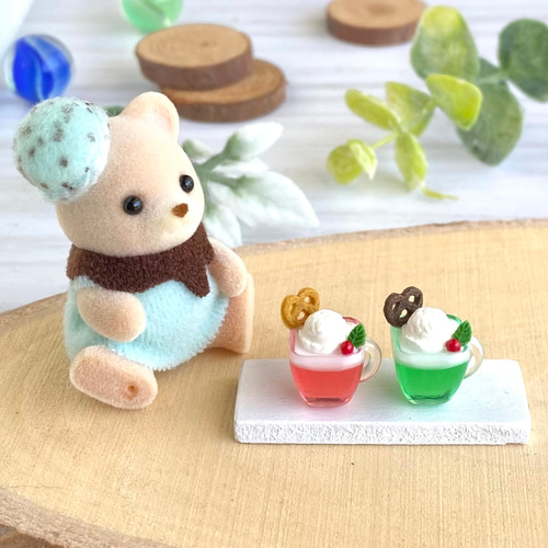 561 ＊ベリー＆メロンのクリームソーダ＊ 2個セット ミニチュア 