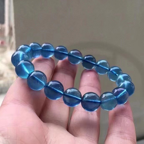 天然】アクアマリン ブレスレット 10.5mm$ ブレスレット Worldstone  