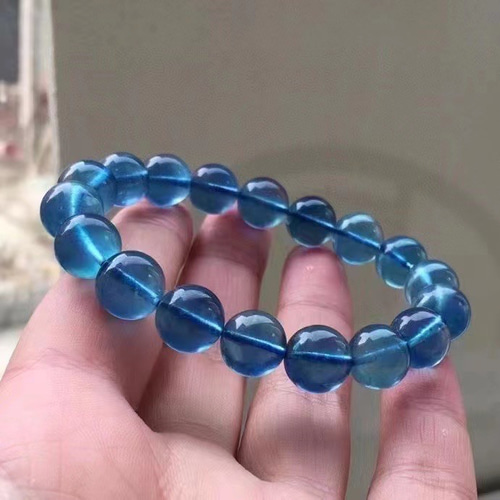 天然】アクアマリン ブレスレット 10.5mm$ ブレスレット Worldstone  