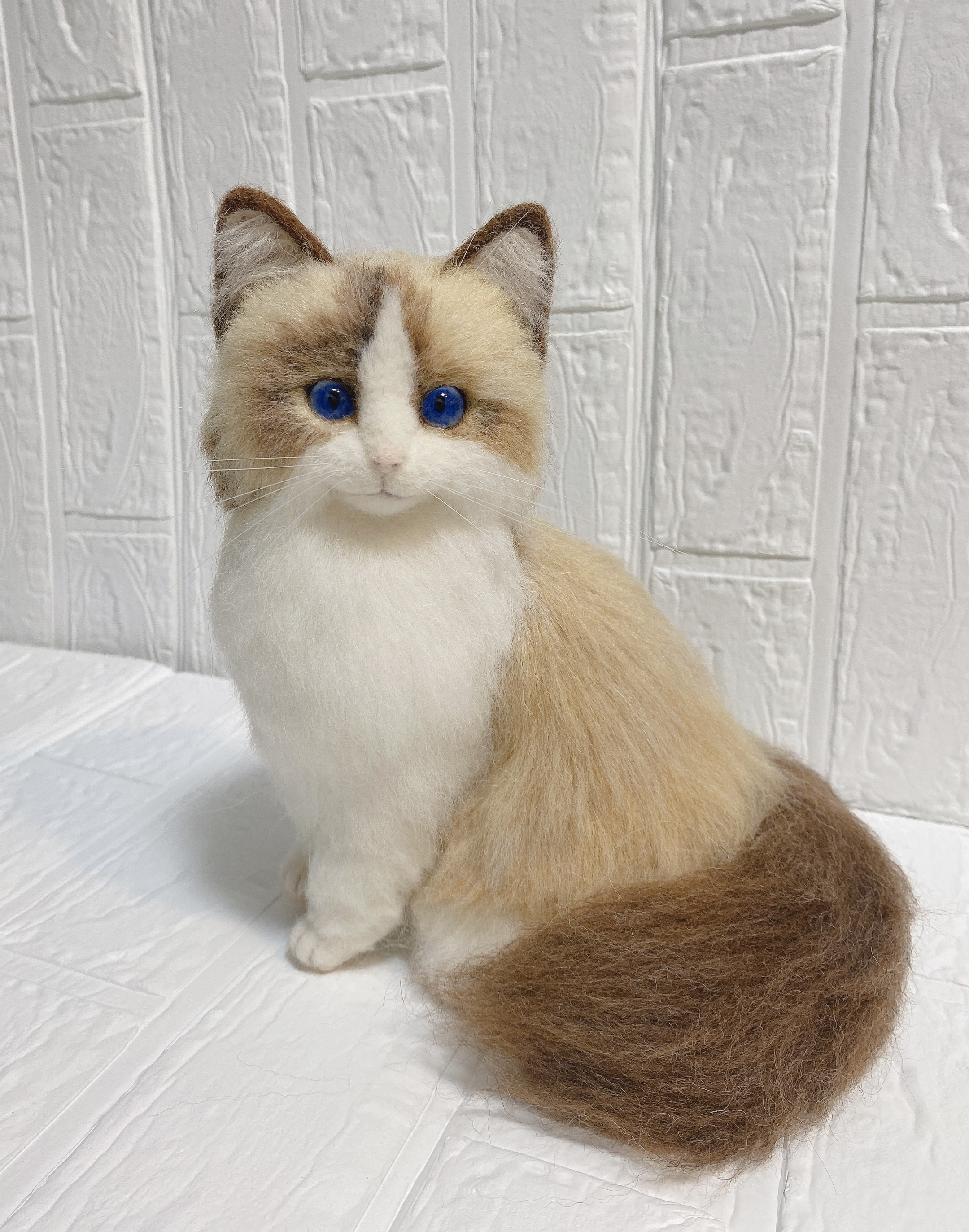 リアル羊毛フェルト猫　No.4 ラグドール リアル羊毛フェルト猫 No.4 ラグドール