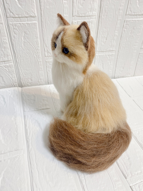羊毛フェルト リアル猫 ラグドール 猫 10枚目の画像