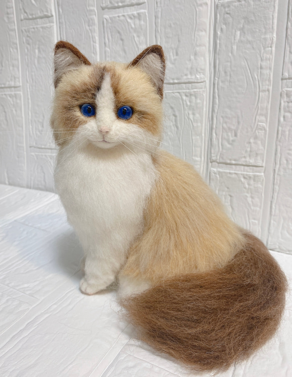 羊毛フェルト リアル猫 ラグドール 猫 11枚目の画像