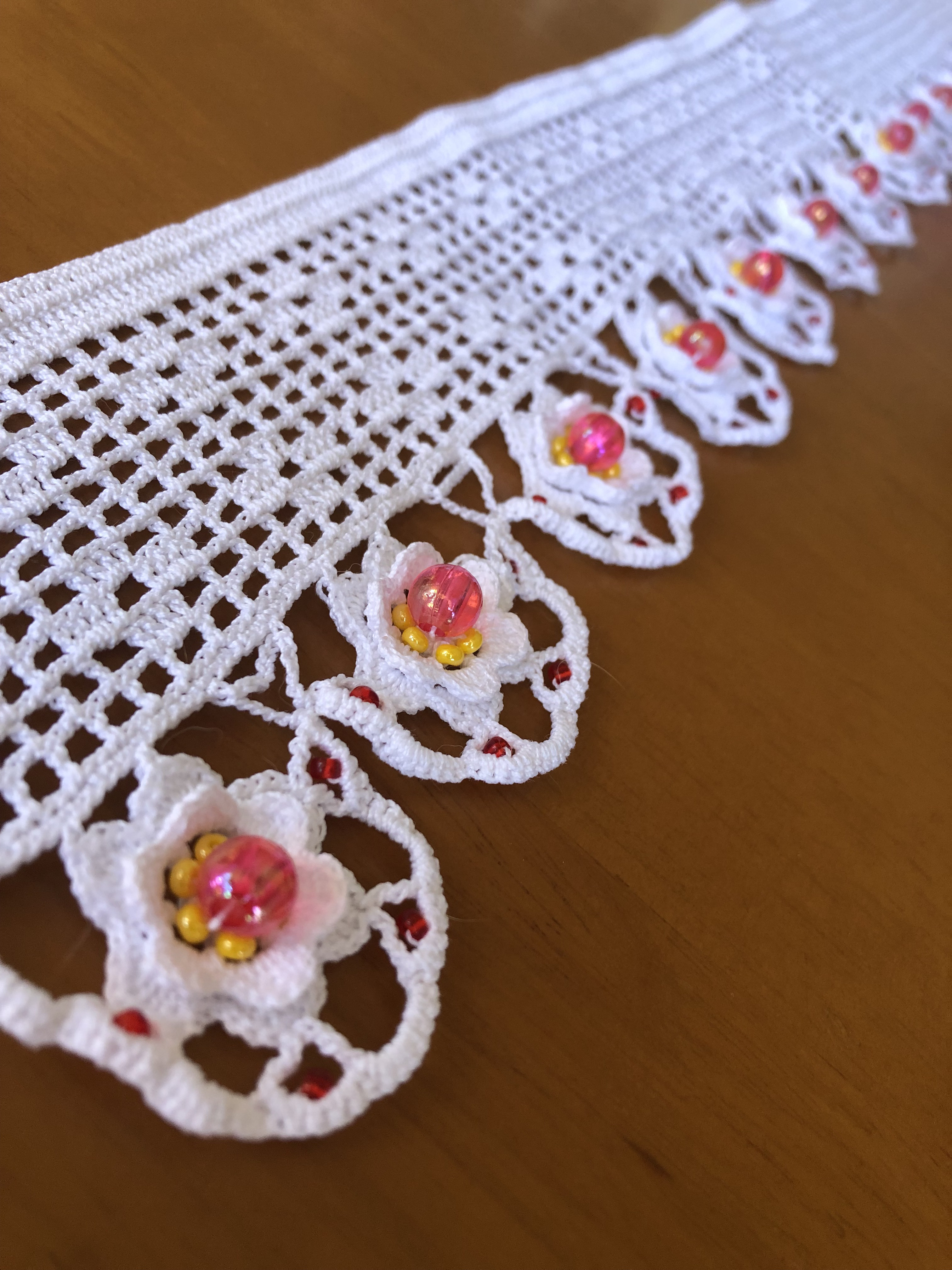 NOKOのカラフルレース編み 立体小花のモチーフドイリー（16）