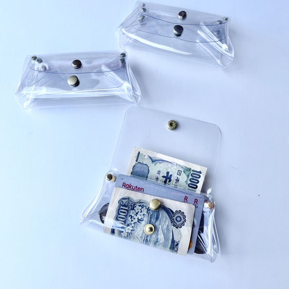 PVC miniジャバラwallet 透明 クリア 財布 3枚目の画像